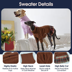 IECOii Dog Sweater knit closeup showing soft core-spun yarn for warmth.