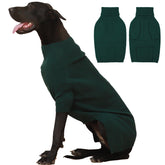 IECOii 4XL dog sweater in green shows cozy knit for large breeds.