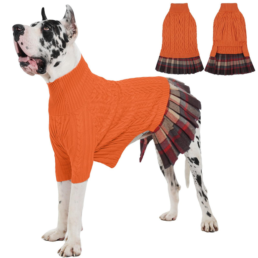 IECOii Girl Dog Sweater Dress 5XL chest close-up shows warmth and fit for giants