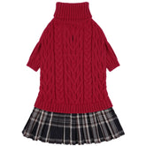 IECOii girl dog sweater dress in red turtleneck offers cozy warmth for small dogs