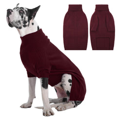 IECOii Great Dane Sweater front view in burgundy provides extra warmth for winter walks.