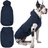 IECOii Warm Dog Hoodie 4XL front view in blue provides cozy warmth for giant breeds