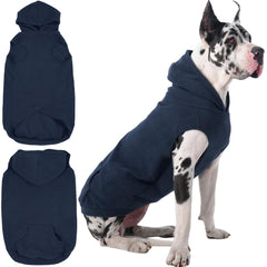 IECOii Warm Dog Hoodie 4XL front view in blue provides cozy warmth for giant breeds