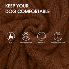 IECOii XL dog sweater dress tight cable knit texture in cozy fabric