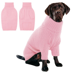 IECOii XL dog sweater pink front view for warm, comfortable fit.