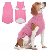 IECOii XL Dog Sweater pink turtleneck worn for winter warmth during walks