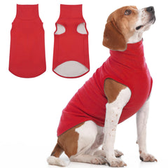 IECOii XL dog sweater pullover in red offers easy pull-on warmth for large dogs