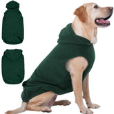 IECOii XXL Dog Hoodie green front view shows soft fleece warmth