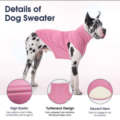 IECOii XXL dog sweater pink fabric closeup reveals velvety fleece and elasticity.