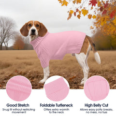 IECOii XXL dog sweater pink sleeves close-up showing leg-friendly warmth