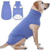 IECOii XXXL dog sweater blue front view shows warm coverage for large breeds.