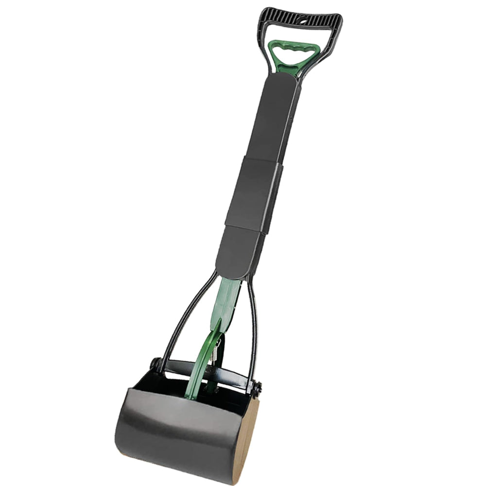 ienjoyed dog pooper scooper long-handle in action for easier yard cleanup