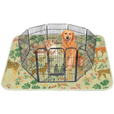 IEUUMLER washable dog pad with forest pattern keeps floors dry during night use.