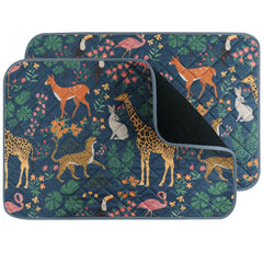 IEUUMLER washable pee pads forest pattern with non-slip backing keeps floors dry.