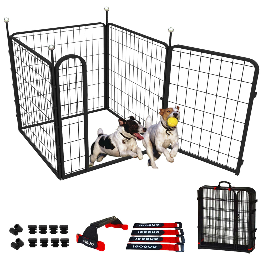 IGOOUO portable dog crates playpen 32in open door for easy access during playtime