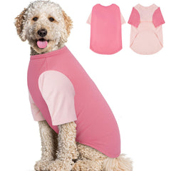 IKIPUKO 2-pack large dog t-shirts front view for breathable summer wear.