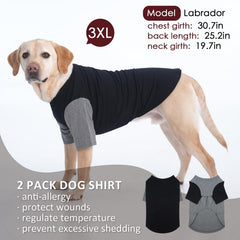 IKIPUKO 2 Pack Dog Shirt side view showing flexible wear.