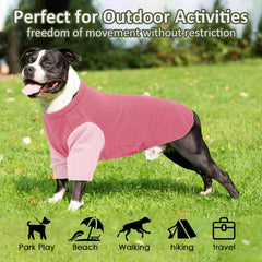 IKIPUKO 2Pack dog shirt pink back view with snug fit.