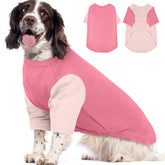 IKIPUKO 2Pack dog shirt pink front view for breathable comfort.