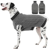 IKIPUKO dog sweater XL grey front view shows cozy warmth for cold walks.