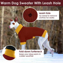 IKIPUKO large dog sweater leash-hole design enables easy leash attachment
