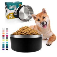ikitchen 64oz stainless steel insulated dog bowl with durable double-wall keeps meals stable.