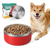 IKITCHEN dog bowl insulated 64oz with red finish maintains meal temperature and freshness