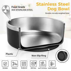 IKITCHEN dog bowl mirror-polish safety edge provides smooth, injury-free feeding.