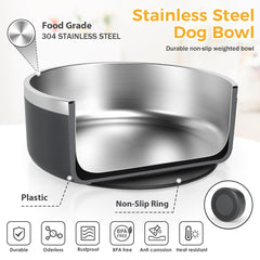 IKITCHEN dog-bowl-non-slip-rubber-bottom prevents sliding during chow time.