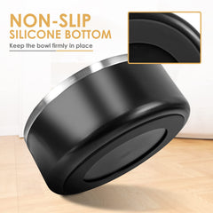 IKITCHEN dog bowl non-slip rubber ring prevents sliding on floors.