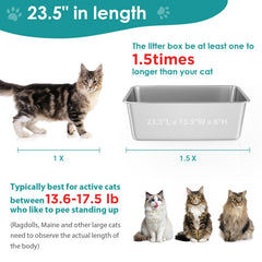 IKITCHEN large metal litter box 23-5x15-5x8 demonstrates rustproof durability