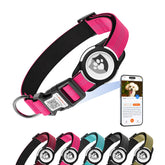 ILFINDYOU reflective dog collar in rose red XS for night visibility and comfort