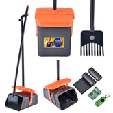 ilongood dog pooper scooper swivel bin rake kit assembly showcases durable setup for quick lawn cleanup