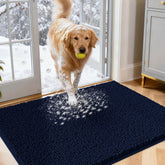 IM HOME dog door mat chenille close-up shows dense fibers trapping dirt for cleaner entryways.