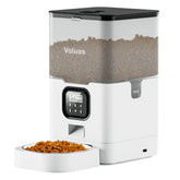 Voluas automatic cat feeder timed-meal setup for convenient daily schedule.