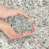 T4U Crystal Chips Stone Crushed Quartz Glass 2LB - Fluorite Tumbled Gravel Small Decorative Pebbles Bulk, Mini