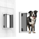 Large Dog Door, Energy Efficient French Doggy Door with Aluminum Frame, Telescoping Tunnel, Magnetic Flaps and