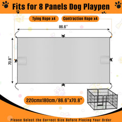 Kovshuiwe Dog Playpen Cover, 600D Oxford Cloth, Pet Fence Cover Fits 24/32/40/45/50" Panels Playpen, Top Sunshade of Dog House Fence Cover, Providing Shade and Rain Protection for Outdoor Dogs