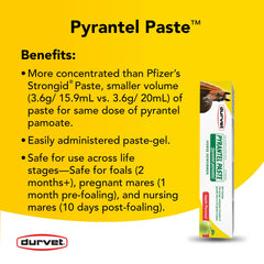 Durvet Pyrantel Paste Wormer for Horses 23.6g – Apple Flavor, Single-Dose