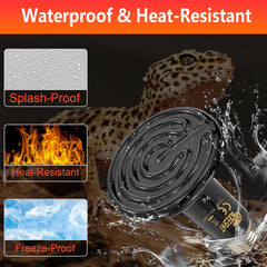 BOEESPAT 100W Ceramic Heat Emitter for Day and Night Use, Pack of 2 Reptile Basking Heat Lamp for Bearded Dragon, Lizard, Iguana & Amphibians (Black, 100 Watts)
