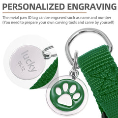 PUPTECK No Pull Dog Harness Soft Adjustable Basic Nylon Step in Puppy Vest Outdoor Walking with ID Tag, Blackish Green, M
