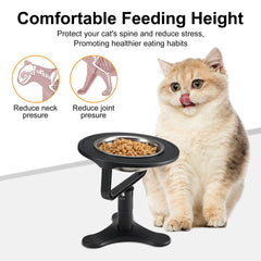 Tolopu Raised Cat Bowls – Height-Adjustable Stand, 15° Tilt, Non-Slip Stainless Steel (2-Pack)