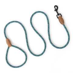 Mile High Life Small Dog Leash, Thin Rope Leash with Genuine Leather Connection and Heavy Duty Metal Clasp, Great for Small Medium Dogs(Green,48 Inch-1/3)