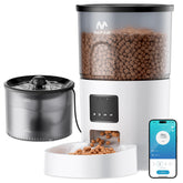 IMIPAW 5G WiFi cat feeder front view highlights programmable portions for scheduled meals