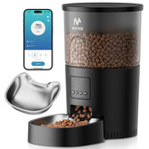 IMIPAW Automatic Cat Feeder front view shows scheduled meals and portion control