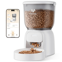 IMIPAW PET Automatic Feeder WiFi front view shows timer control for on-time feeding.