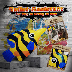 IMMADBUNY yellow ball toy sturdy rubber for chewing and lively toss-and-fetch.
