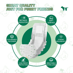 IMMCUTE dog diaper wraps with wetness indicator helps monitor changes easily