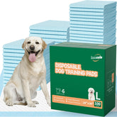 IMMCUTE 100-count pee pads packaging highlights value for multi-pet homes.