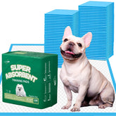 IMMCUTE puppy pads 22x23 pack-shot in blue and white for easy house training and containment